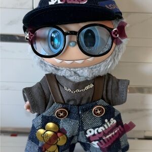 Trendy Doll with Blue and Gray Outfit